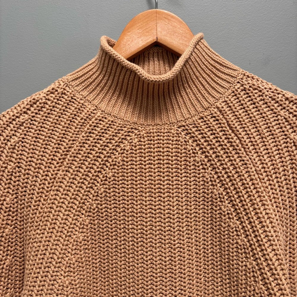 J. Crew Cotton Ribbed Rollneck Pullover Sweater In Sandy Beach XS - Picture 7 of 10